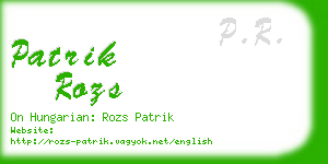 patrik rozs business card